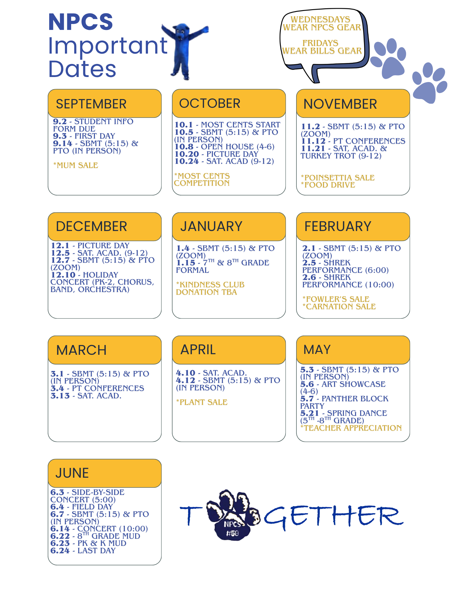 important dates