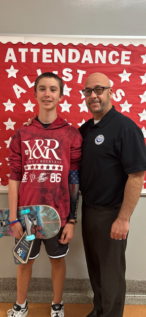 Owen Giger and Principal Garcia