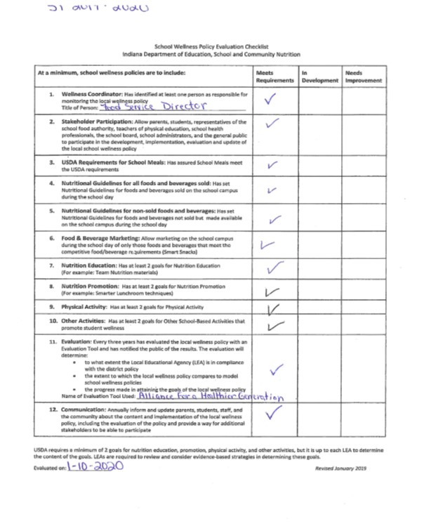 FOOD SERVICE POLICIES & INFORMATION Crawford County Community Schools