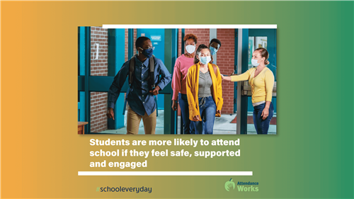 students are more likely to attend school if they feel safe, supported, and engaged