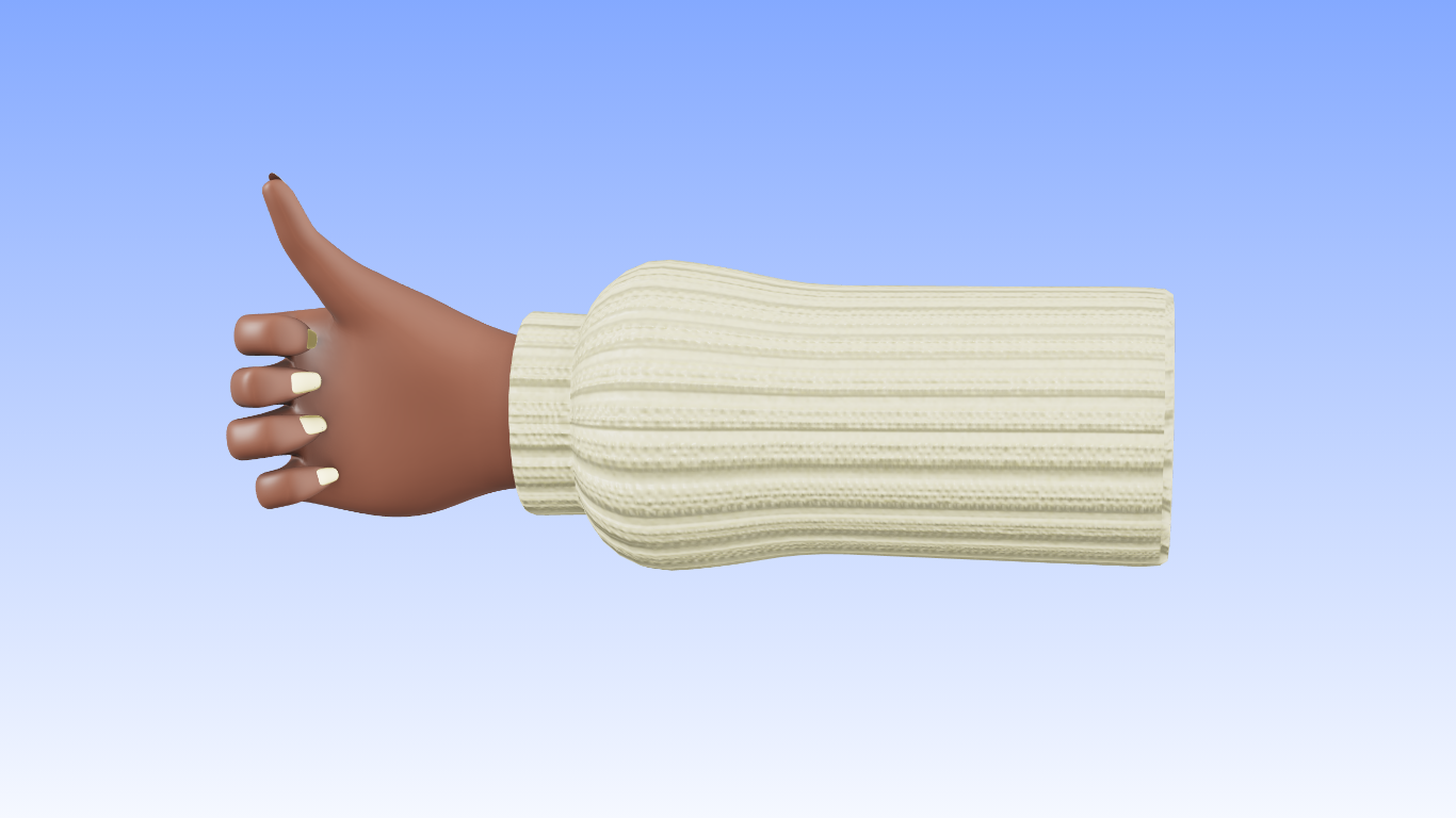 graphic of african american arm in sweater with thumbs up