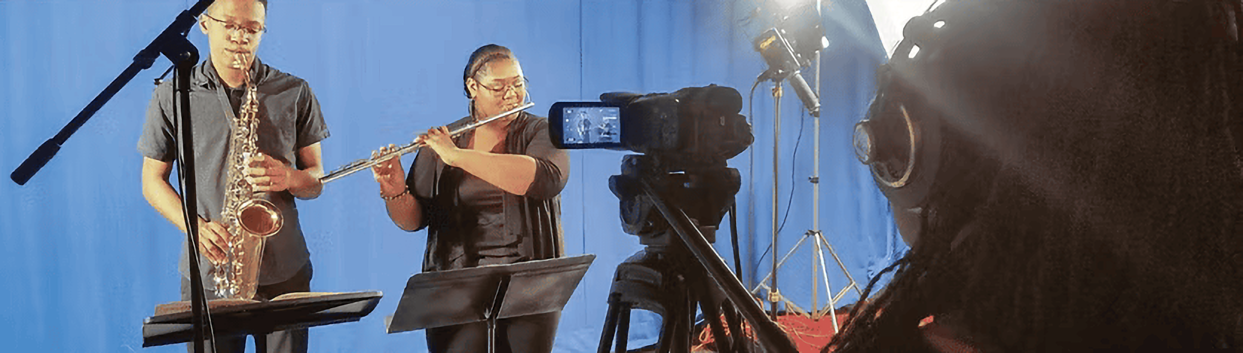Students filmed playing music