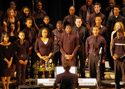 Students Performing on Stage Musical Singing