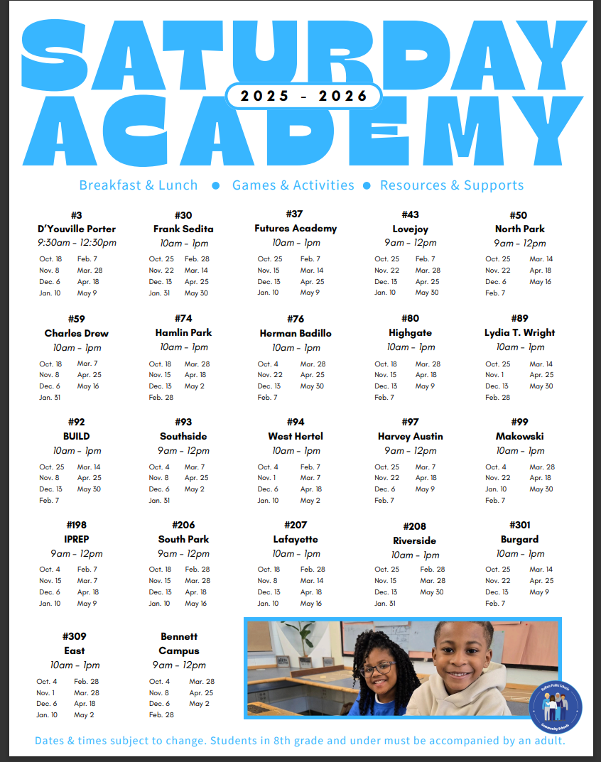 saturday academy dates