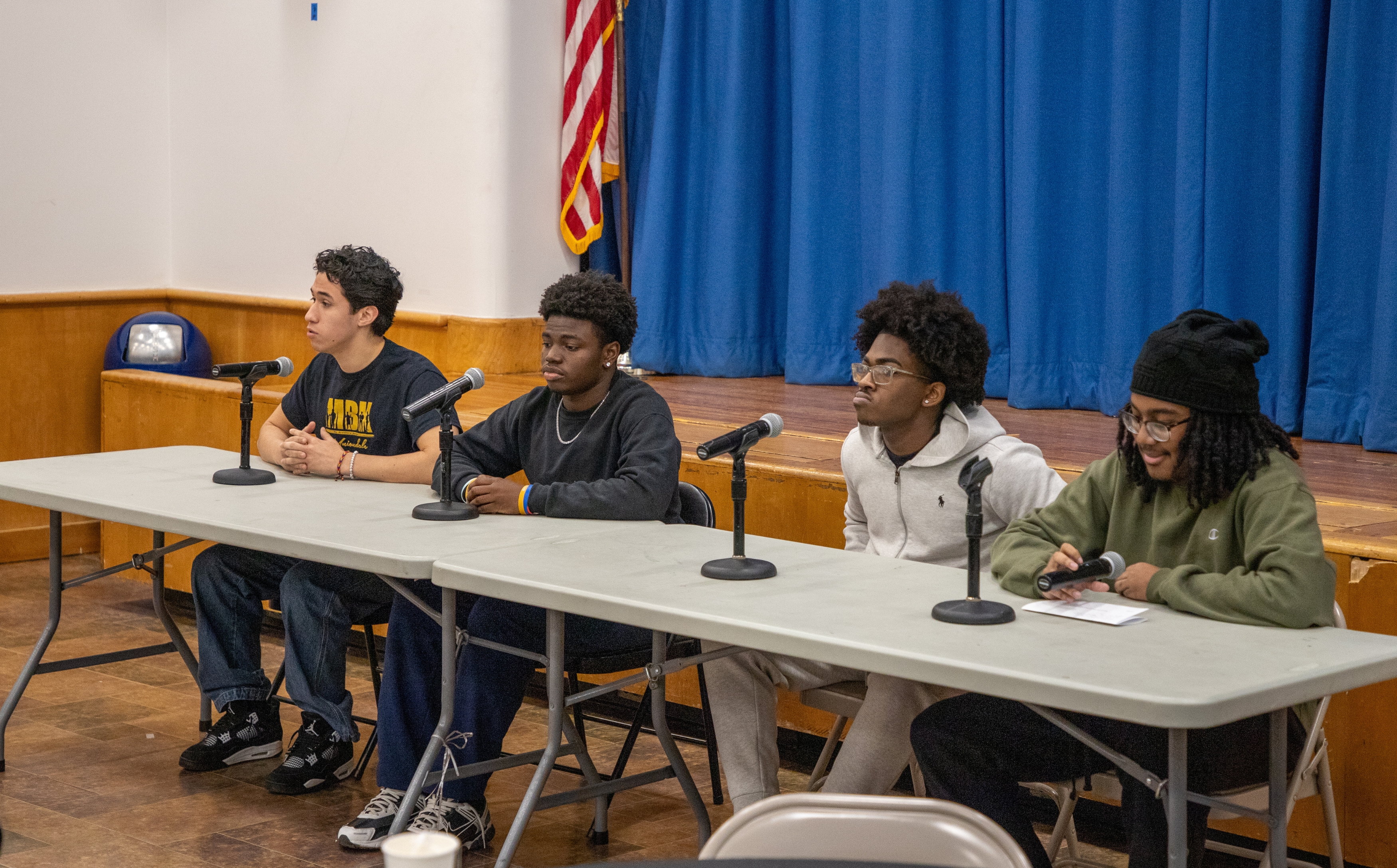 Students with microphones 