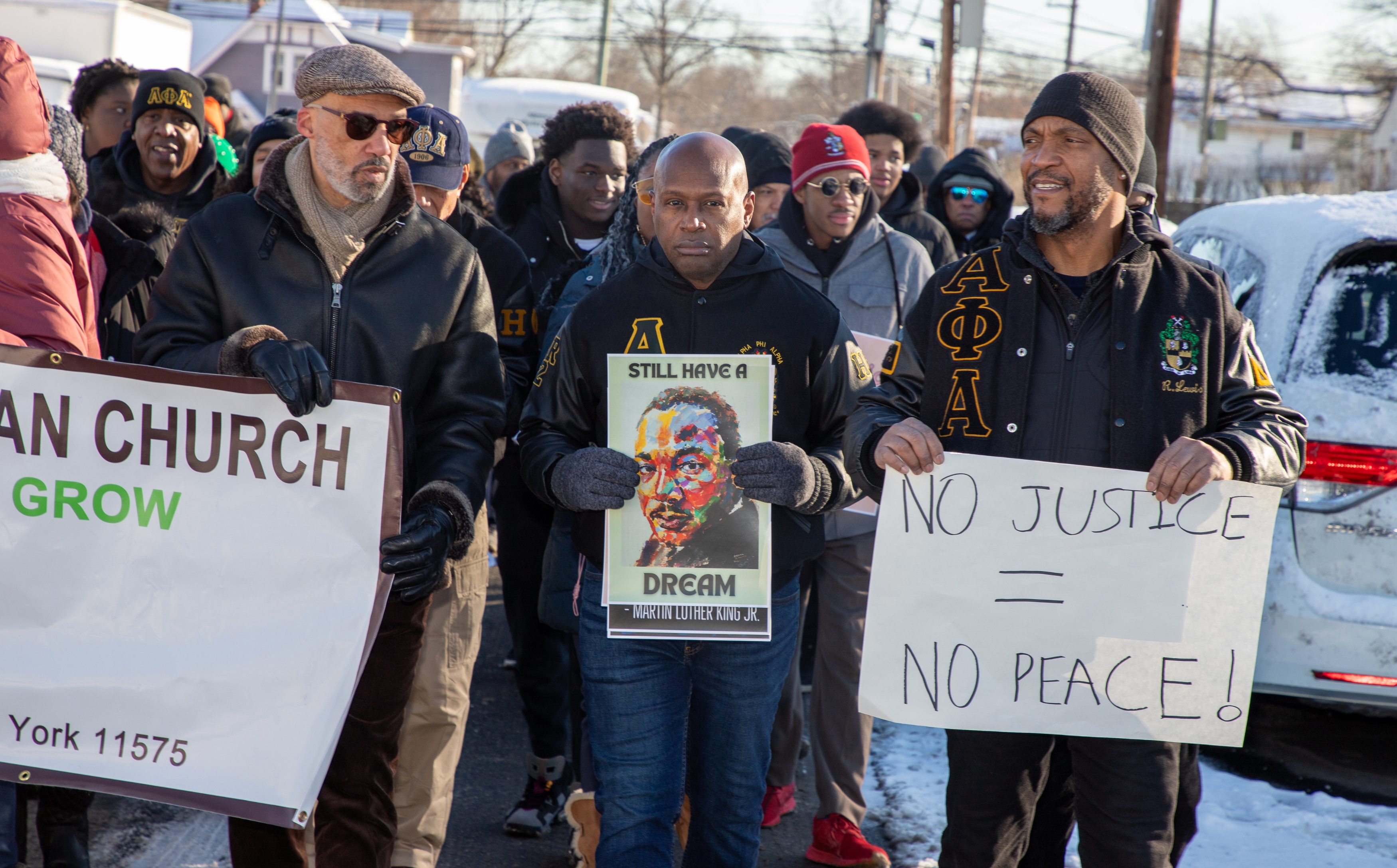 People holding sign