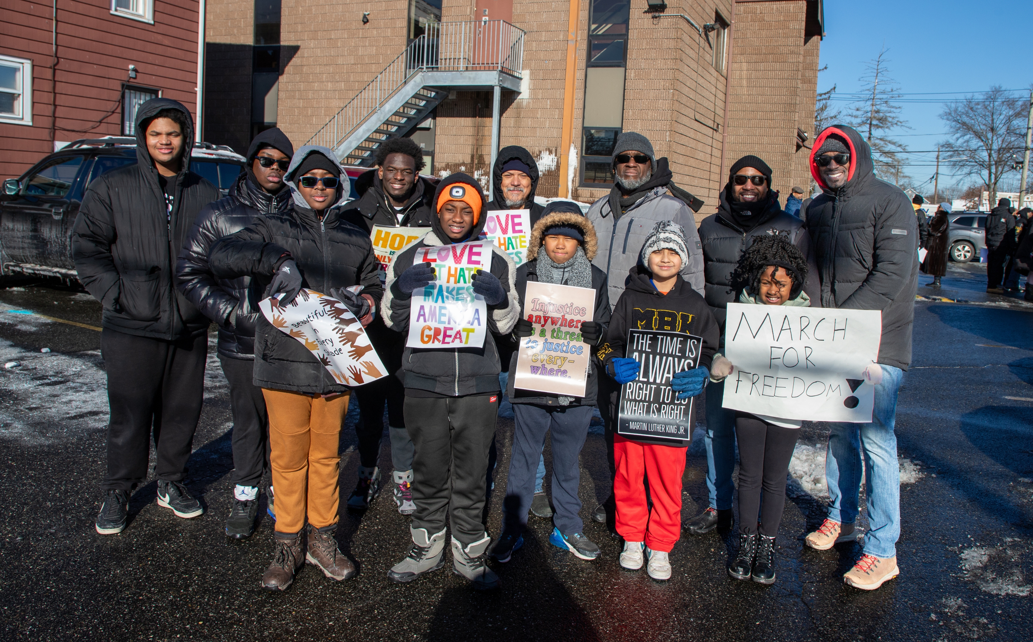 People holding signs