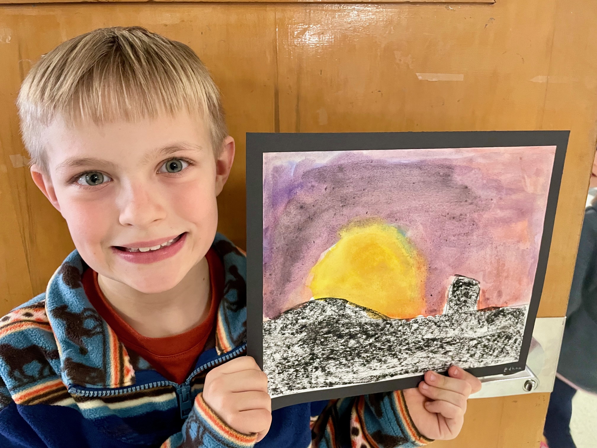 Third Grader with Sunset 1