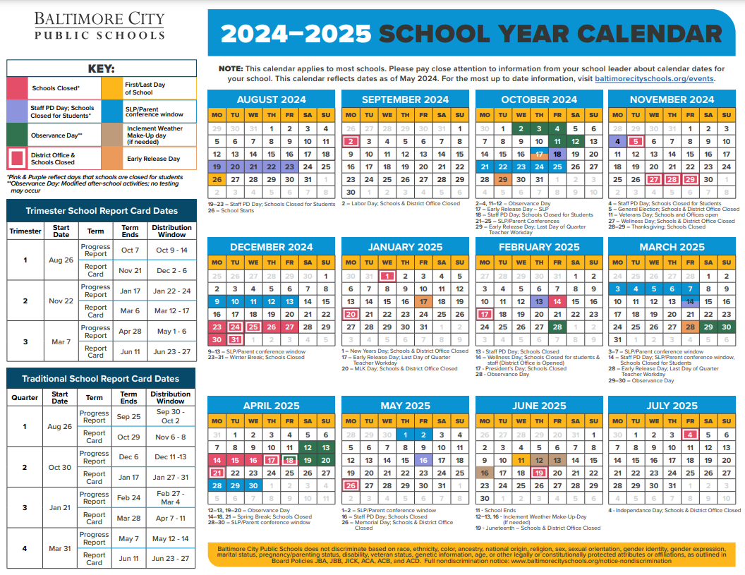 School Year 2024-25 Calendar