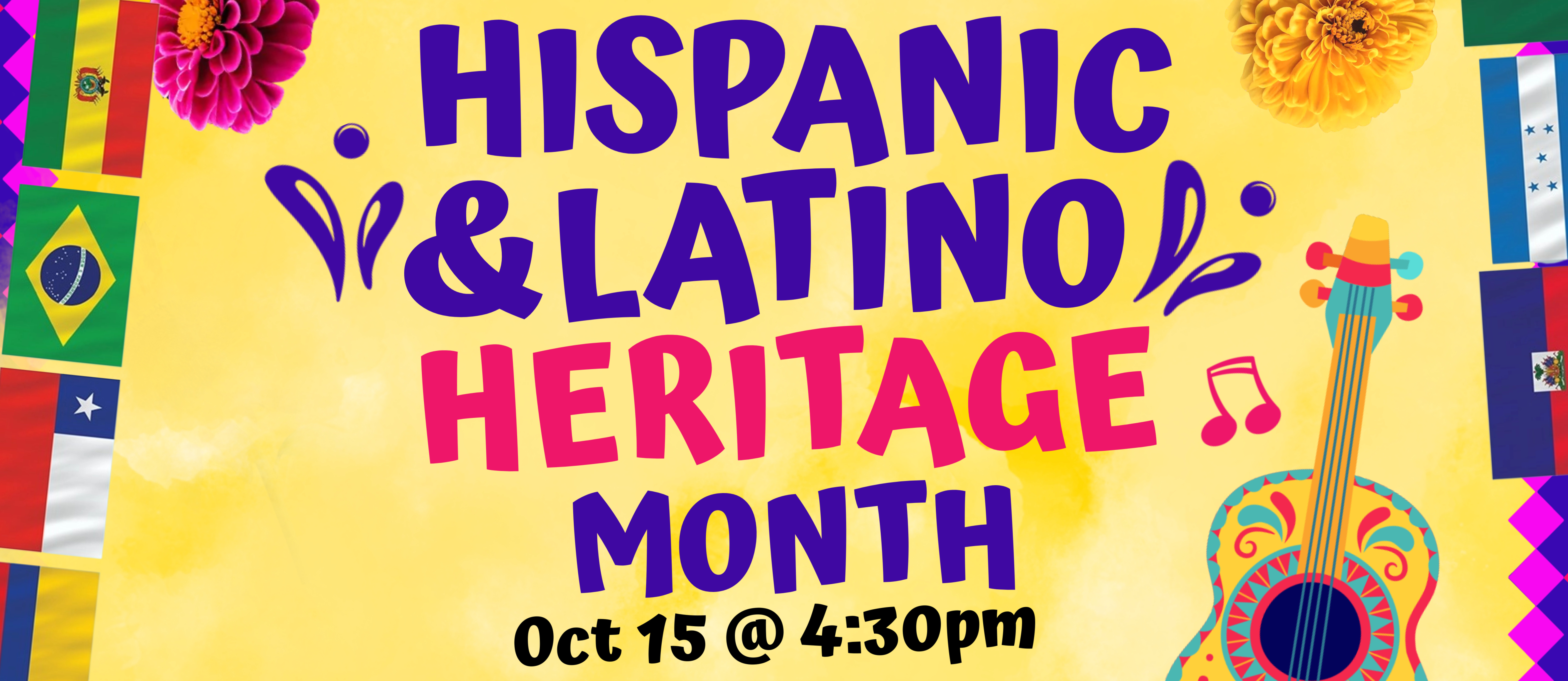 Hispanic Heritage Month Celebration 10/15, 4:30-6:30pm