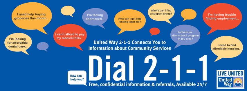Dial 211 for community service support locator