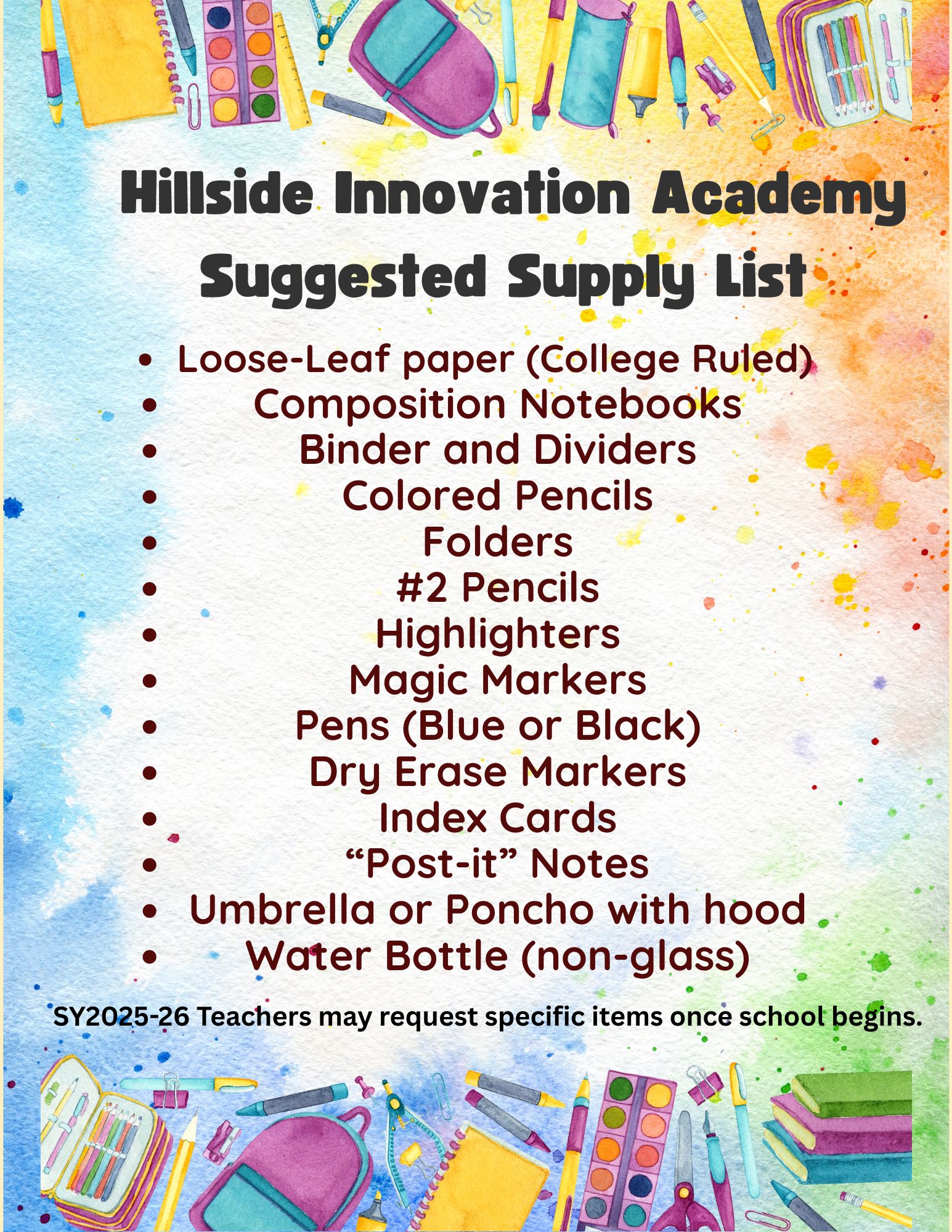 Supply List 