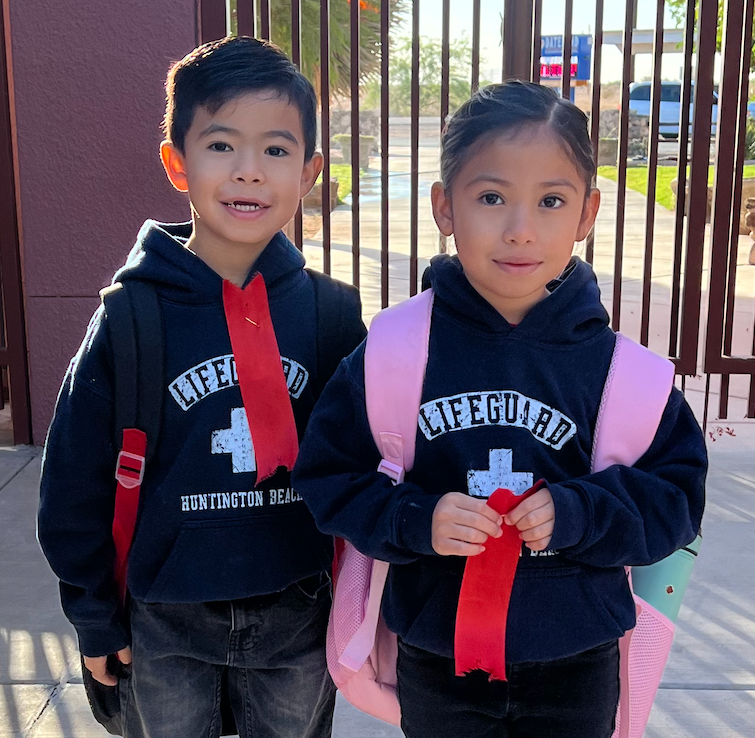 Students smiling