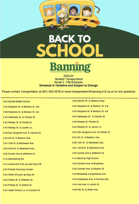 Transportation Banning Unified School District