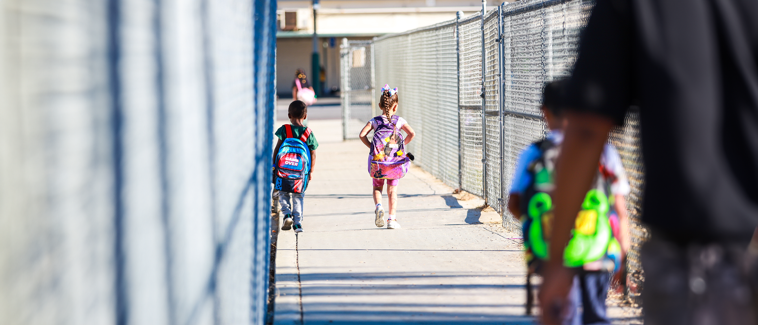 Students walking to school