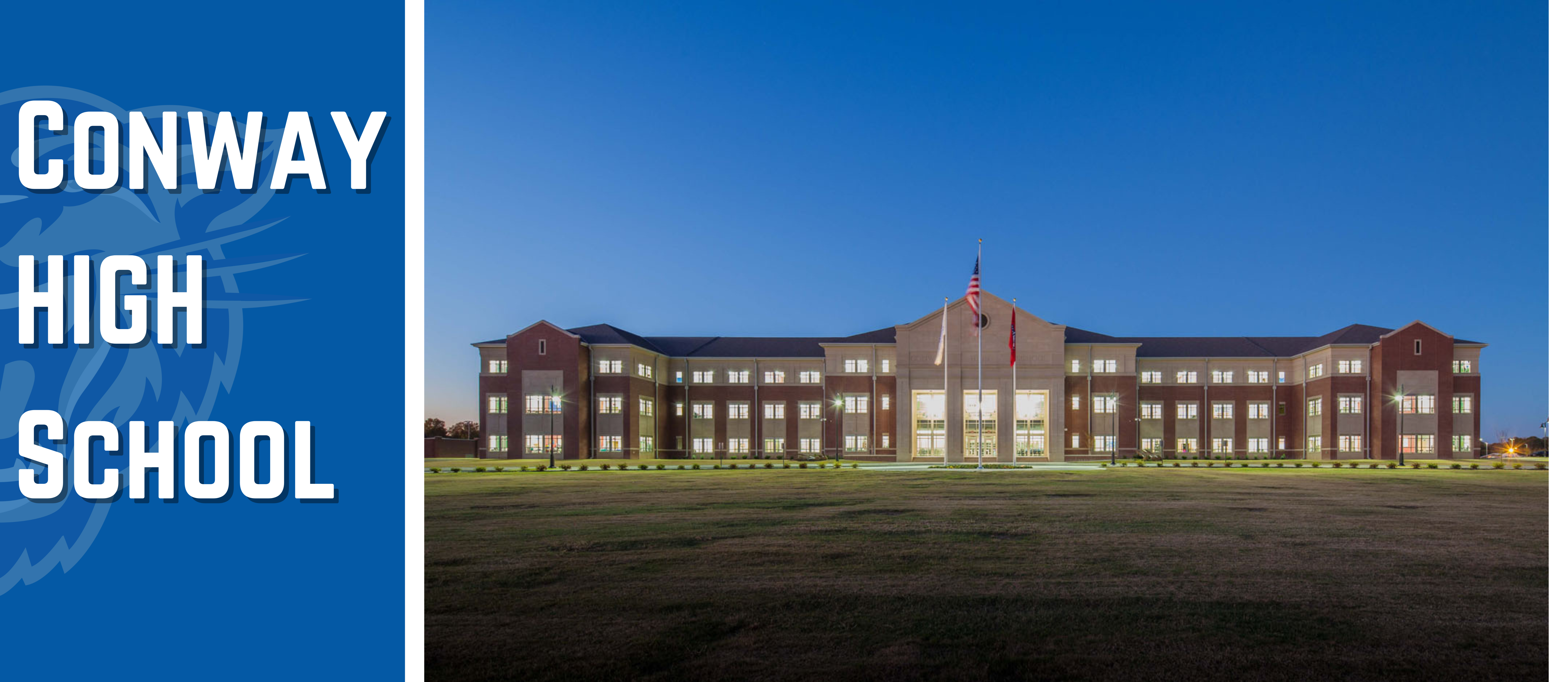 Welcome to CHS with exterior of CHS in photo