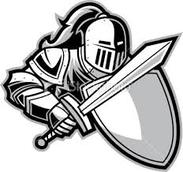 Knight holding sword and shield