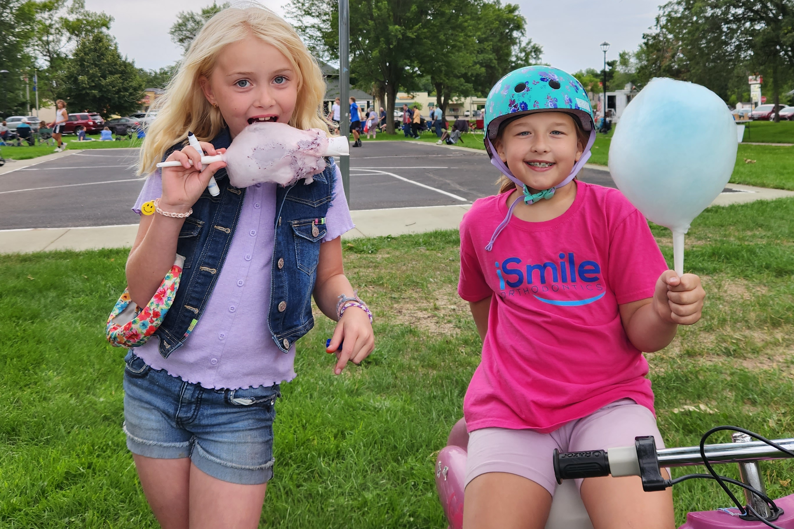 Kids eating cotton candy