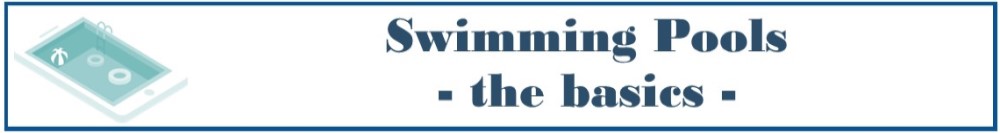 Swimming Pools banner with blue pool