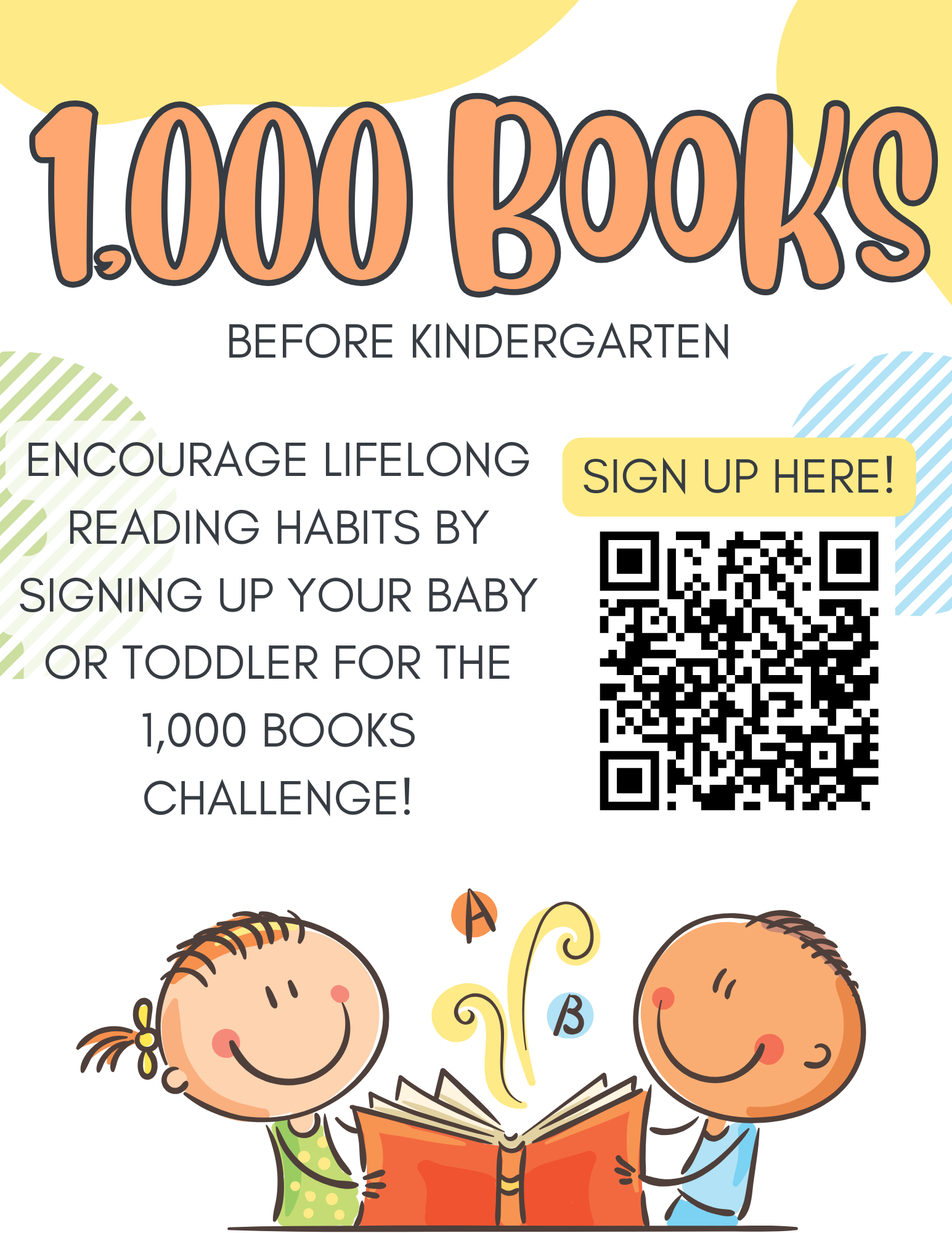 1000 books before kindergarten is a reading challenge for ages 0-5. Sign up on ReadSquared.