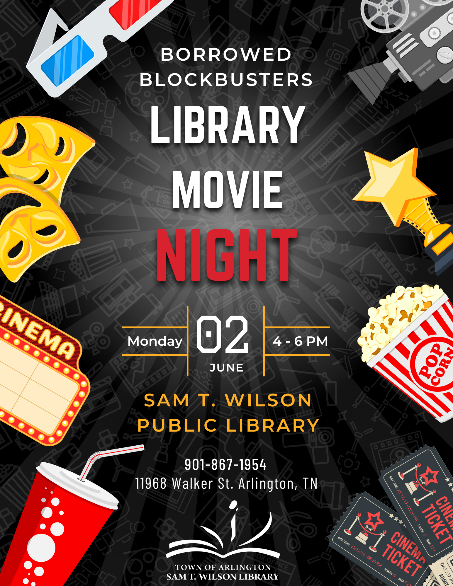 family movie nights  are on mondays from 4:00 - 6:00. no registration is required.