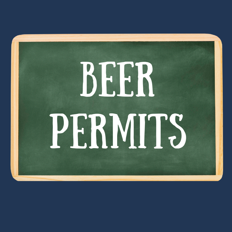 Blackboard with words "beer permits" 