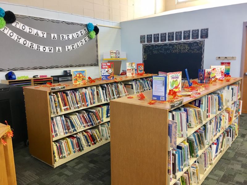 picture of library with shelves filled with great books