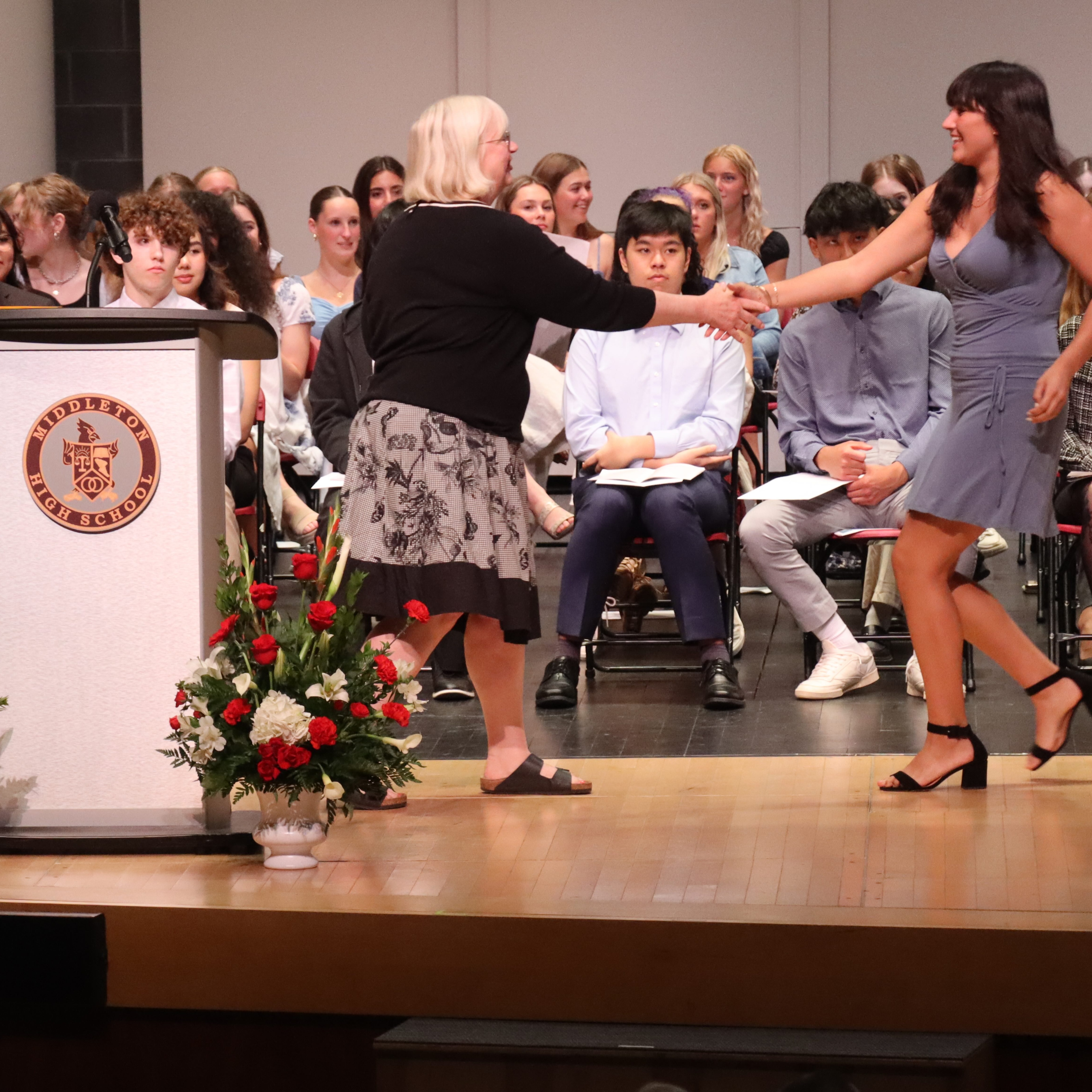 student accepts scholarship