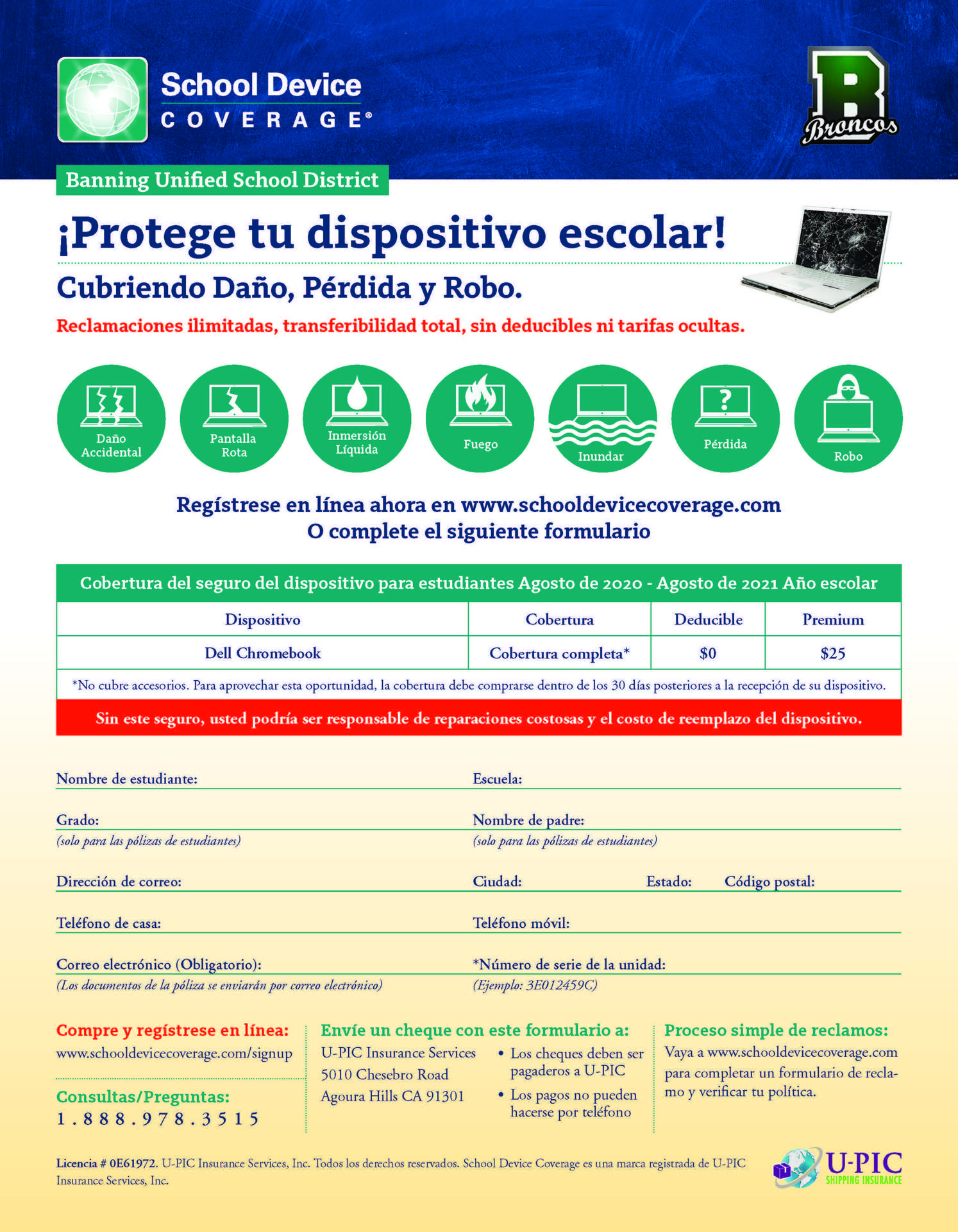 School Device Coverage Flyer-Spanish