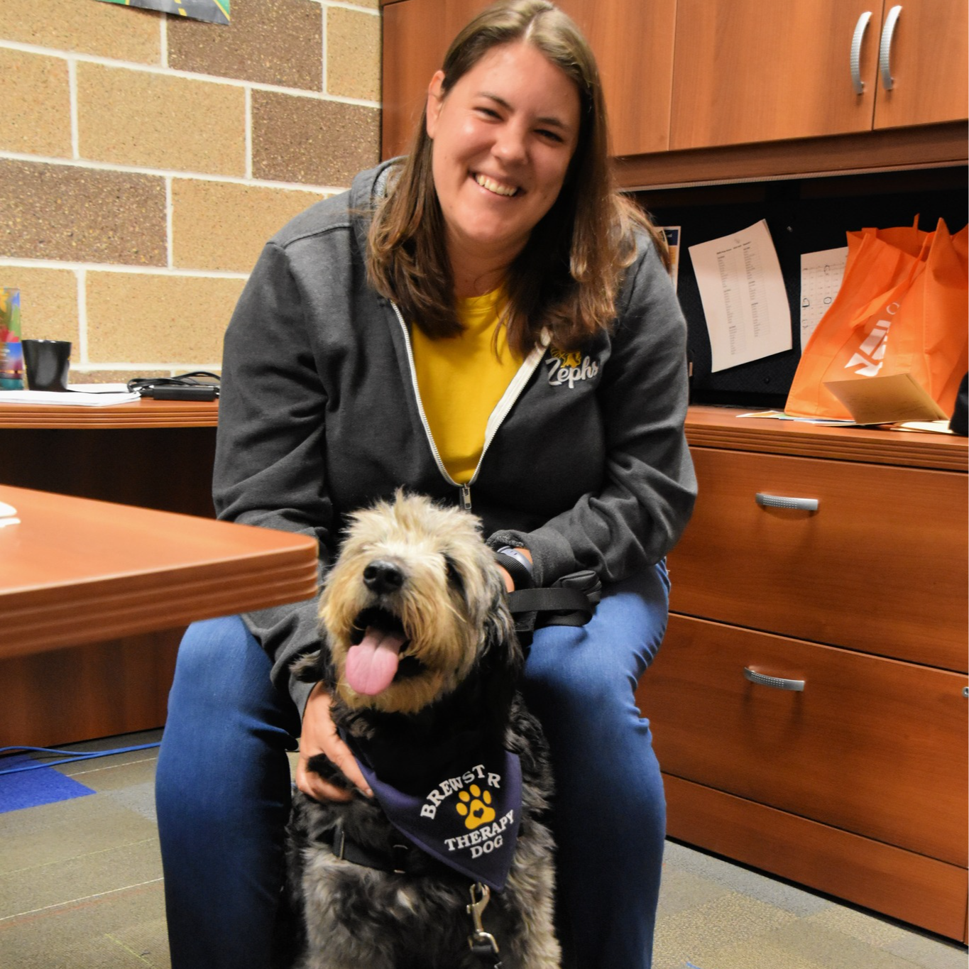 Brewster with his certified trainer, Ms. Ellen Cole.