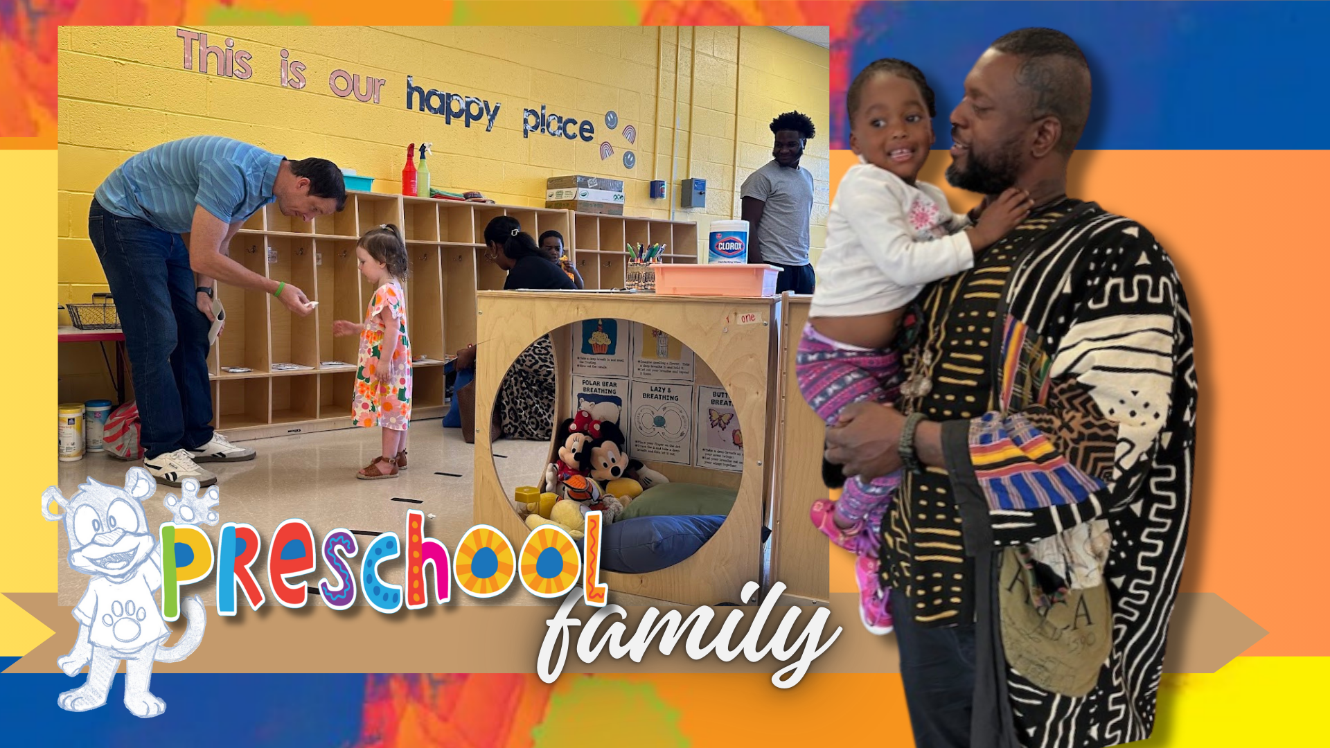 preschool dads with their kids in a DAS classroom