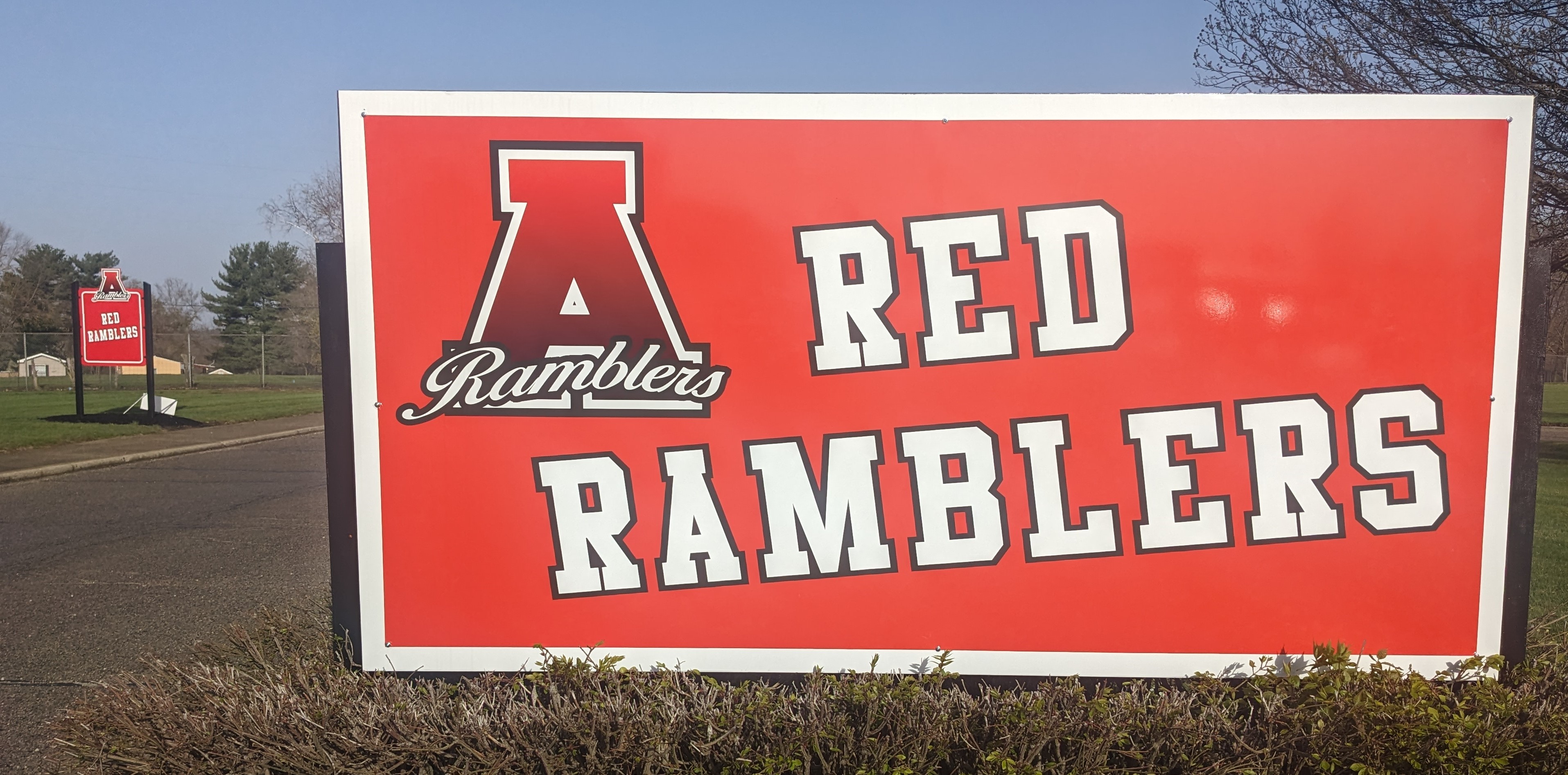 Attica Red Ramblers sign on the ACSC Campus
