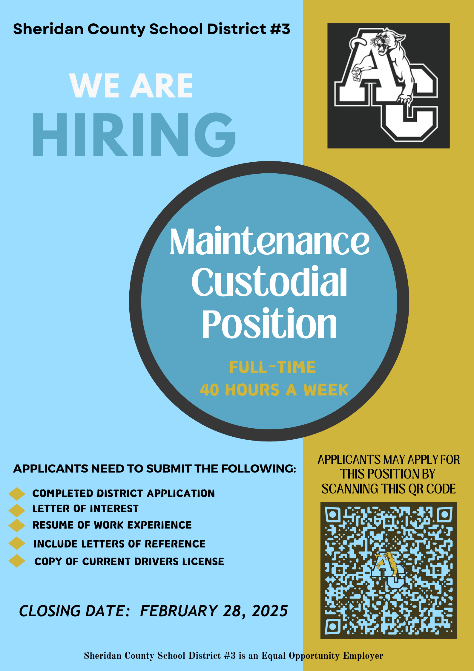 Full-Time Maintenance/Custodial Position