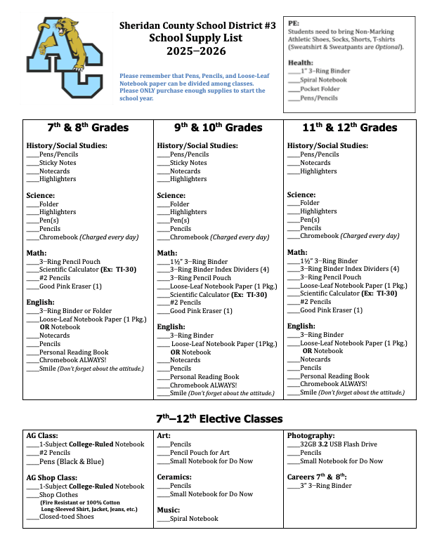 7-12 supplies