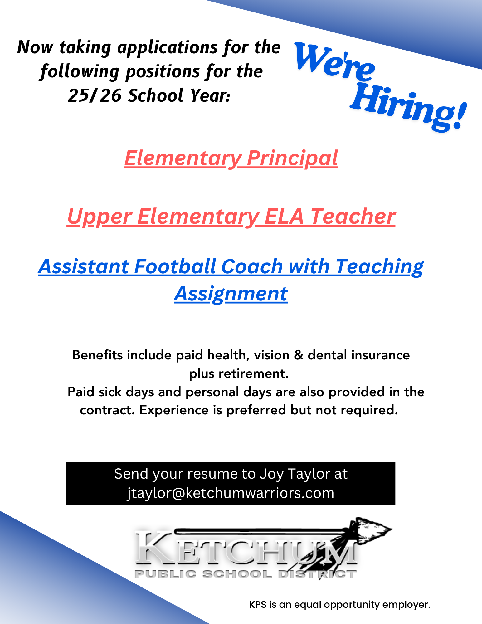 We Are hiring flyer