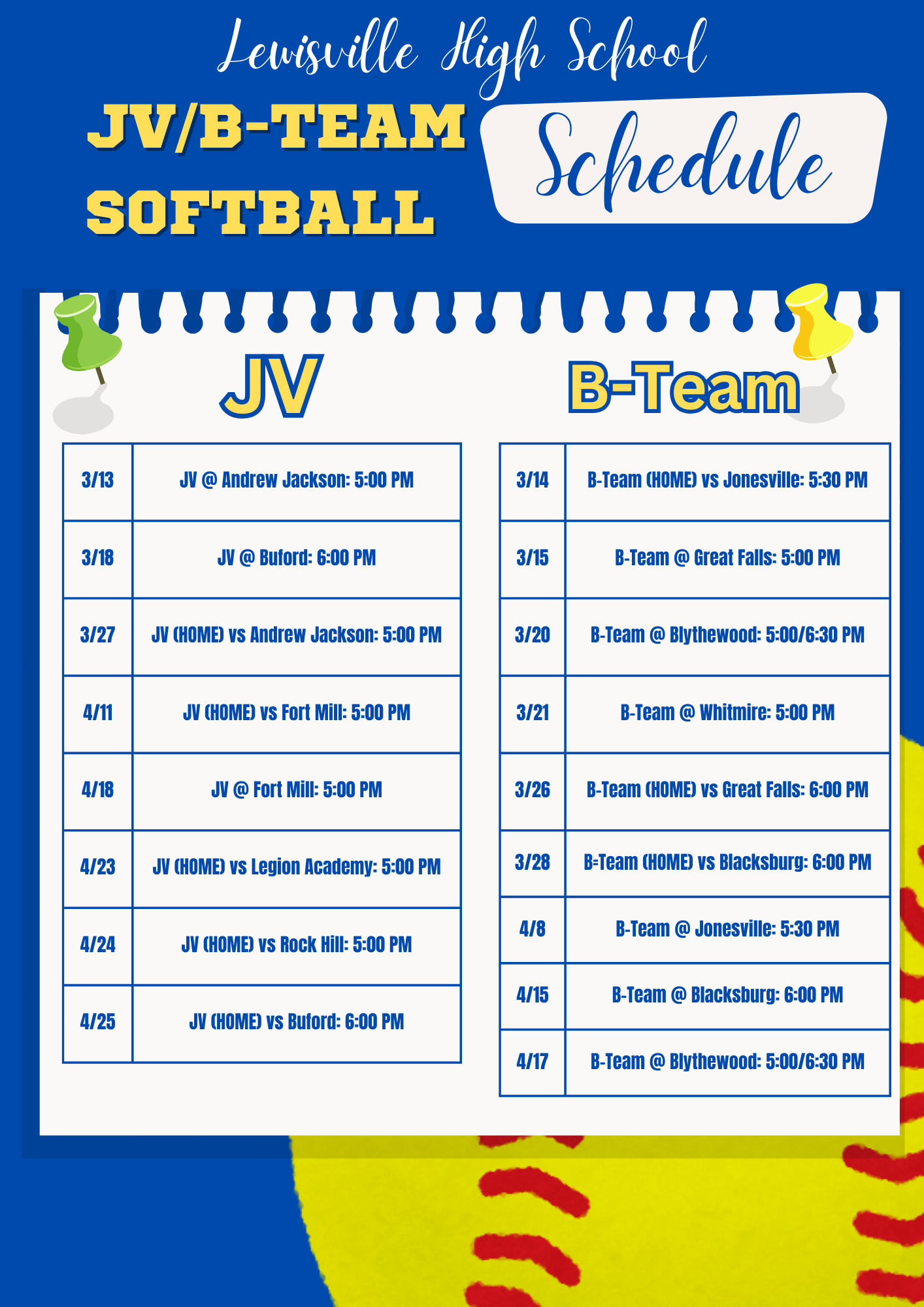 JV Softball