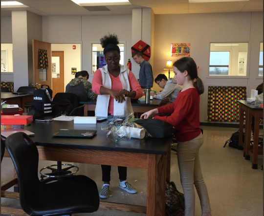students working