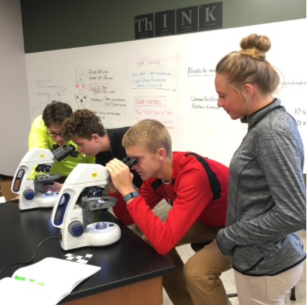 students at biology class