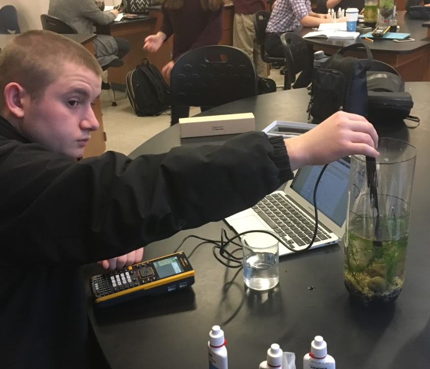student at lab