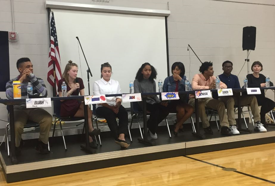 kids at podium