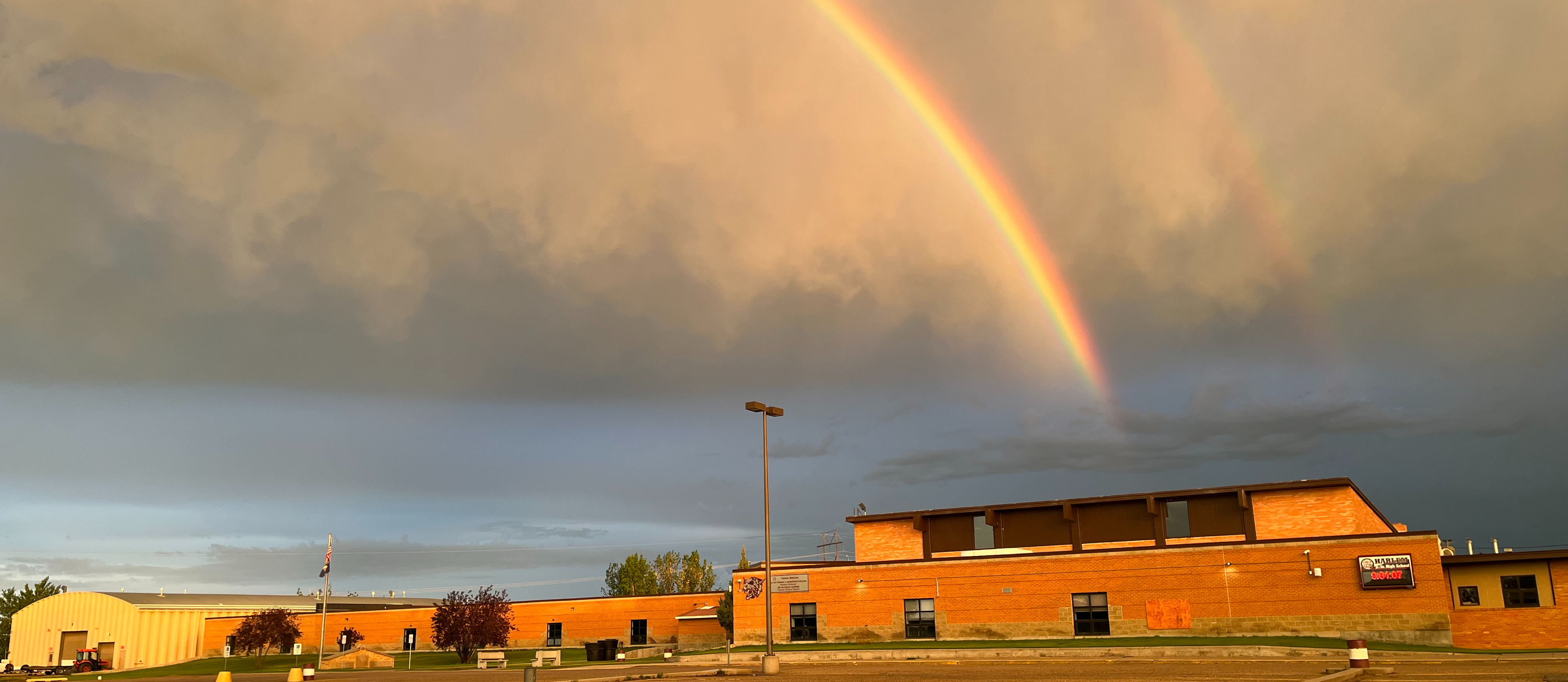 rainbow over the school
