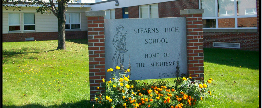 Stearns high school home of the minutemen sign