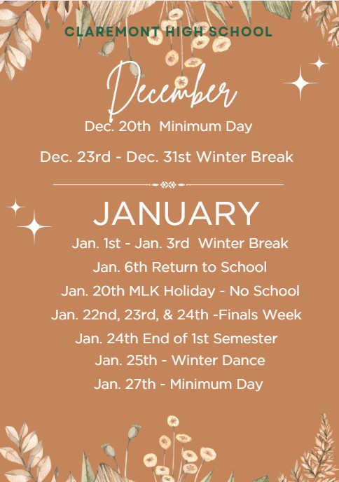 Dec Jan events