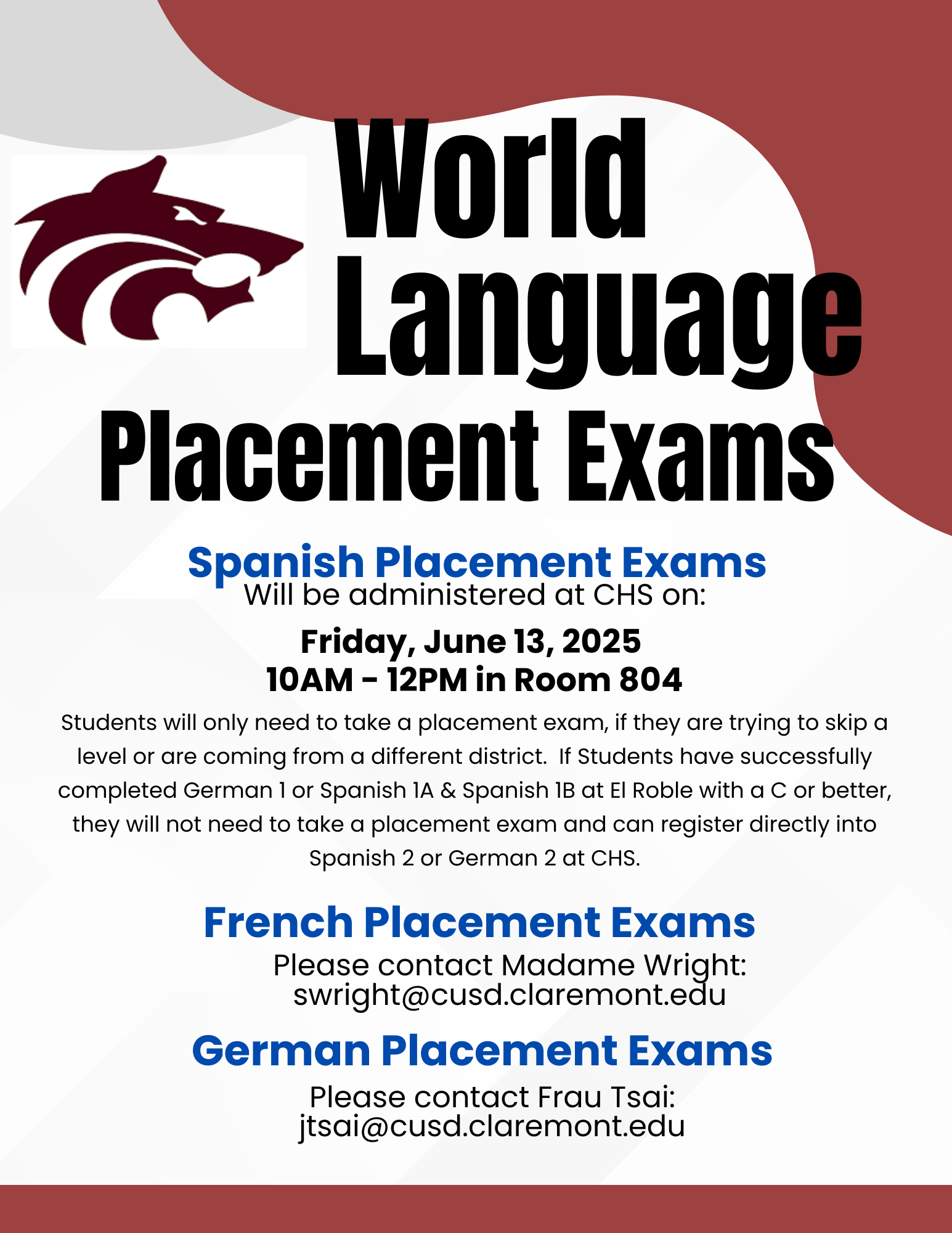 World Language Placement Exam