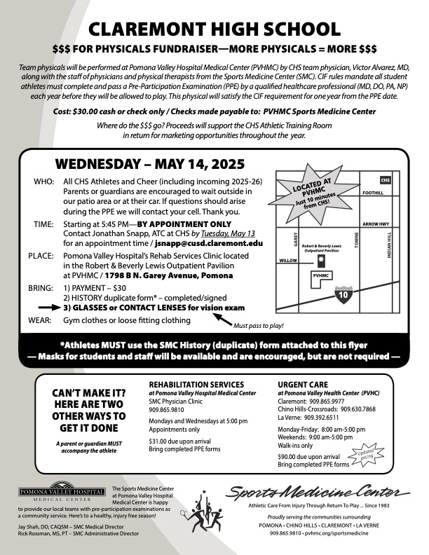 Pomona Valley Hospital/Medical Center Physical Flyer