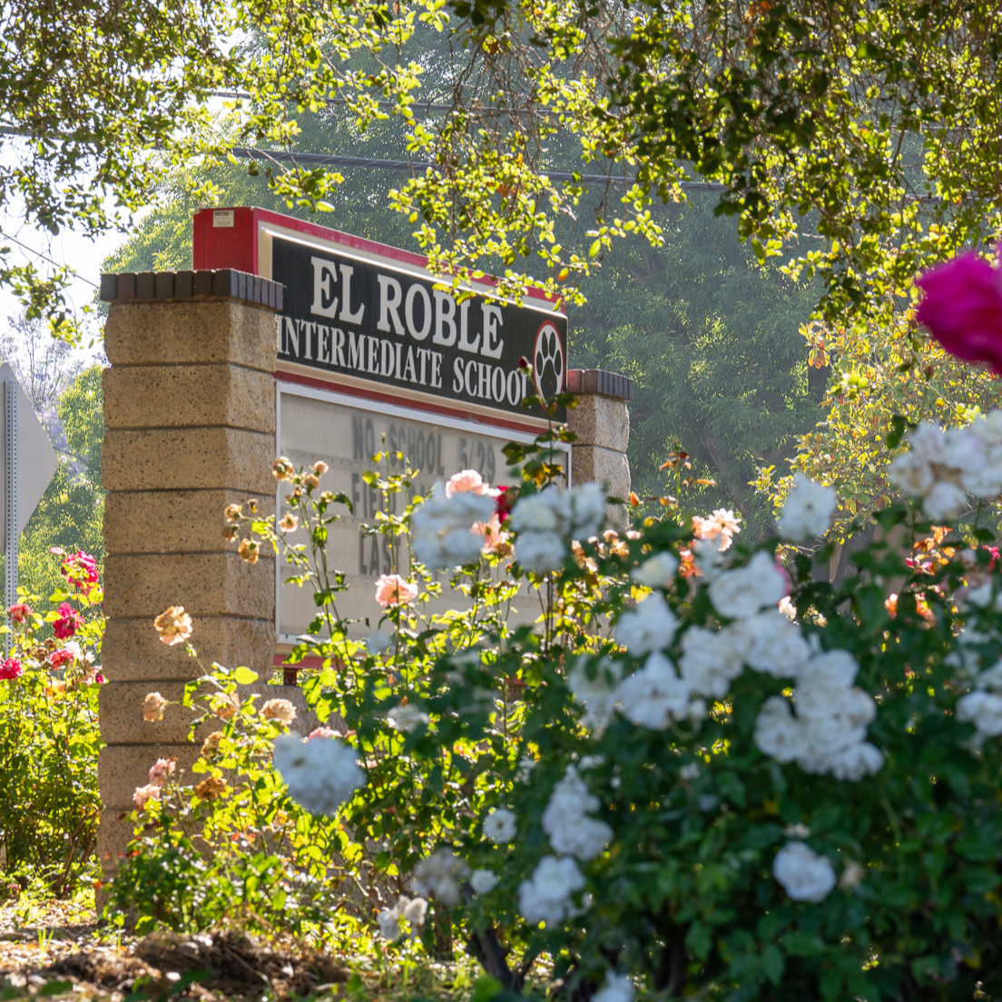 El Roble Campus sign in front of campus