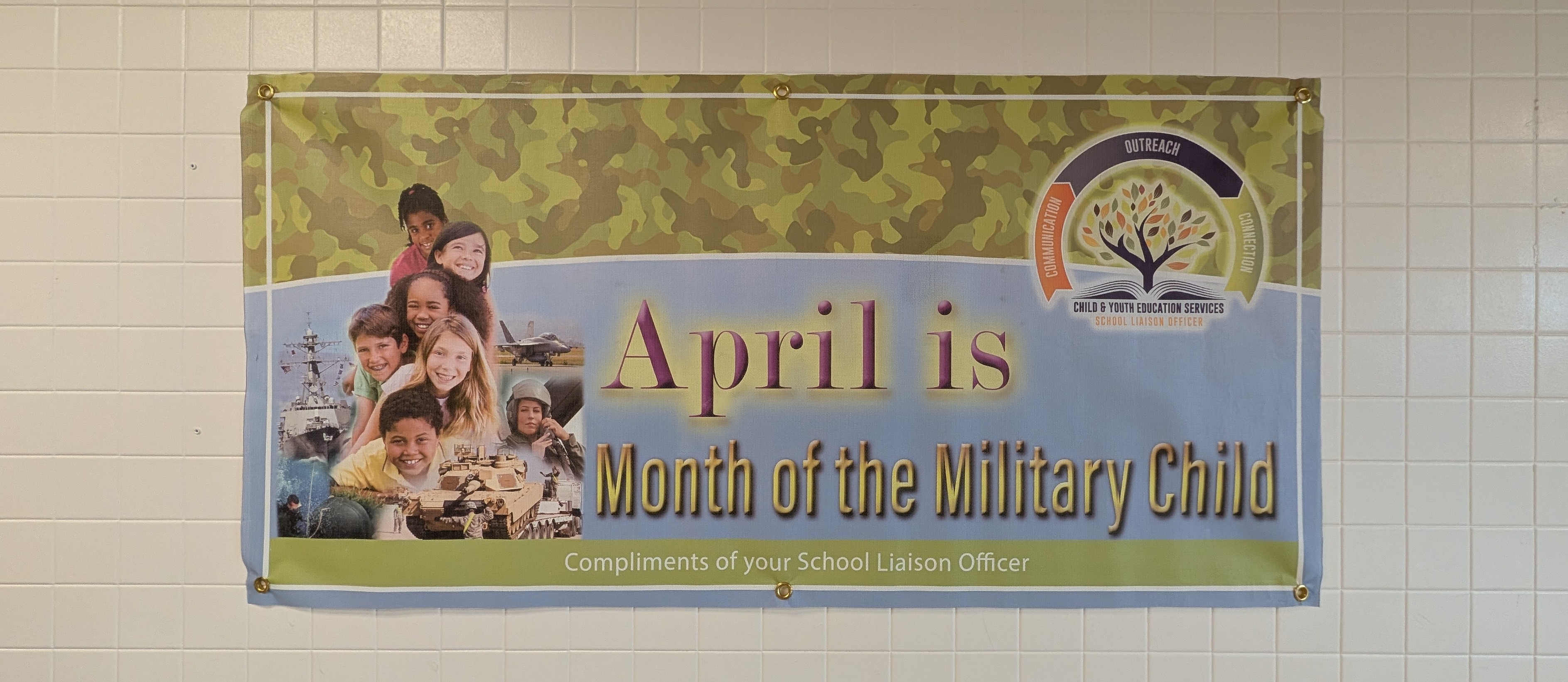 April is month of the military child wall banner