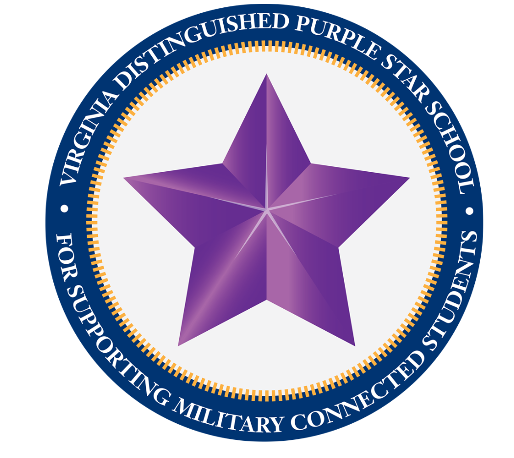 Virginia Distinguished Purple Star School for Supporting Military Connected Students - 2021-2022 Award Year
