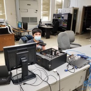 student in front a computer