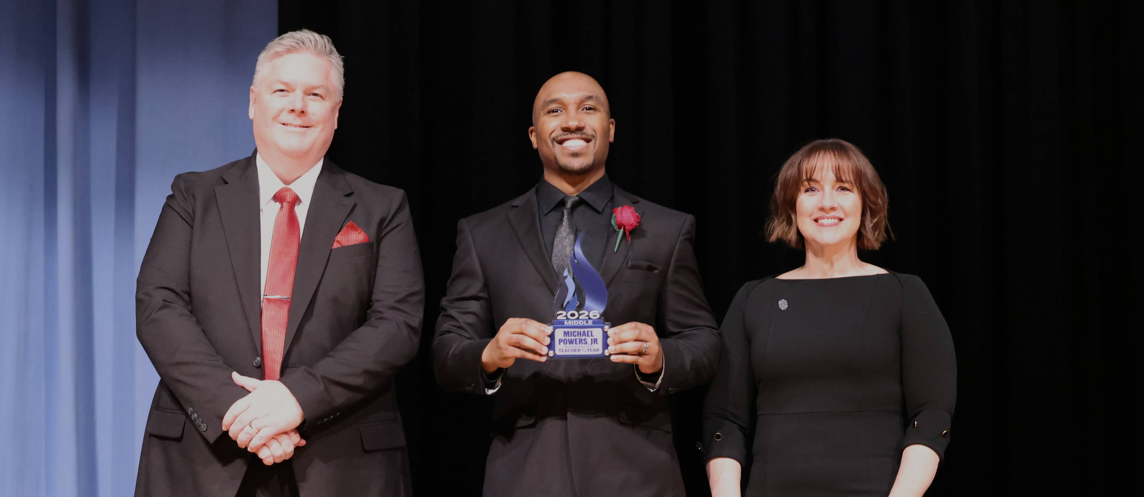 Mr. Powers is Middle School teacher of the year!